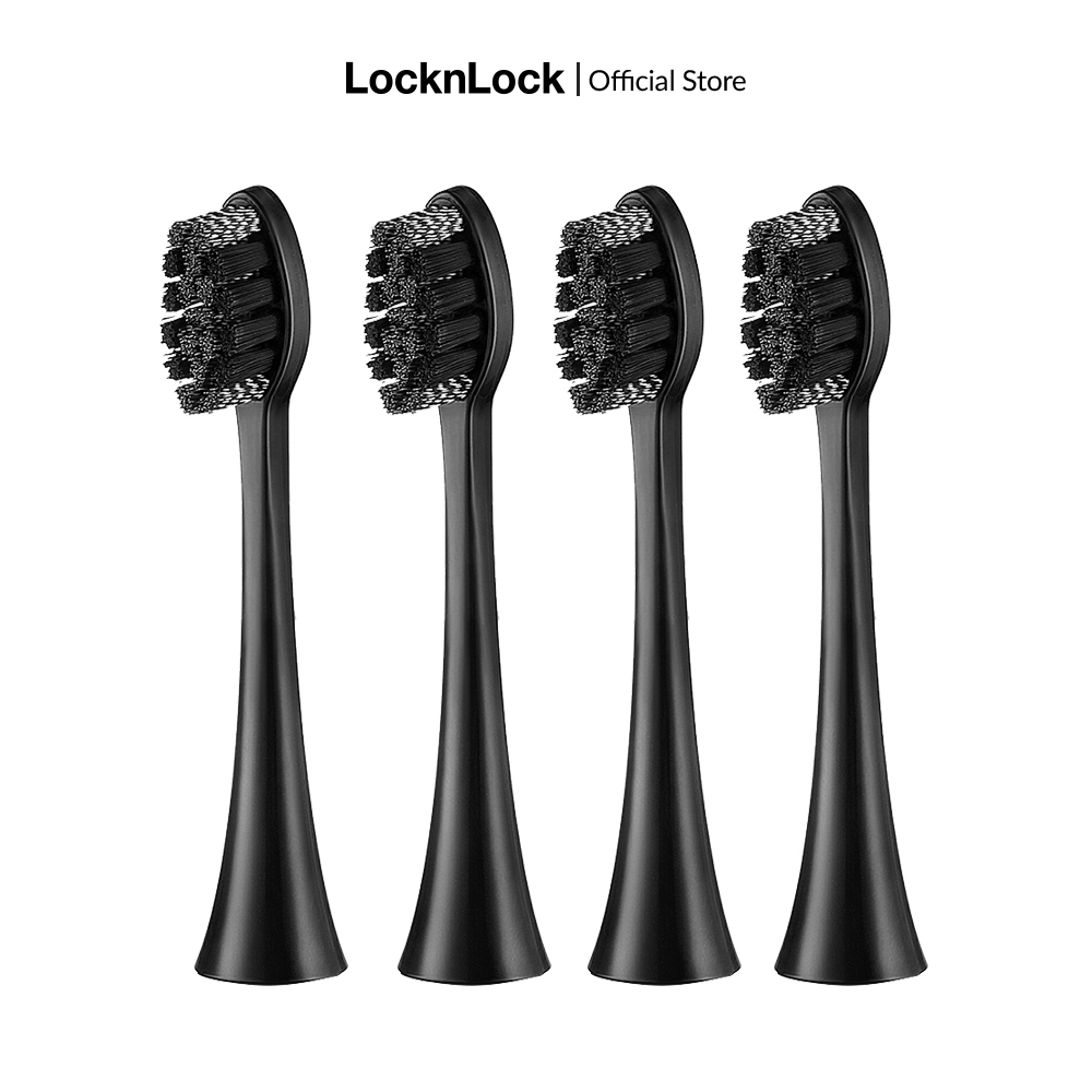[Duy nhất 23.8 - Mua ngay] Bộ 4 đầu bàn chải điện thay thế Lock&Lock ENR546 - Dành cho Bàn chải điện Lock&Lock ENR346 - Đen/Trắng