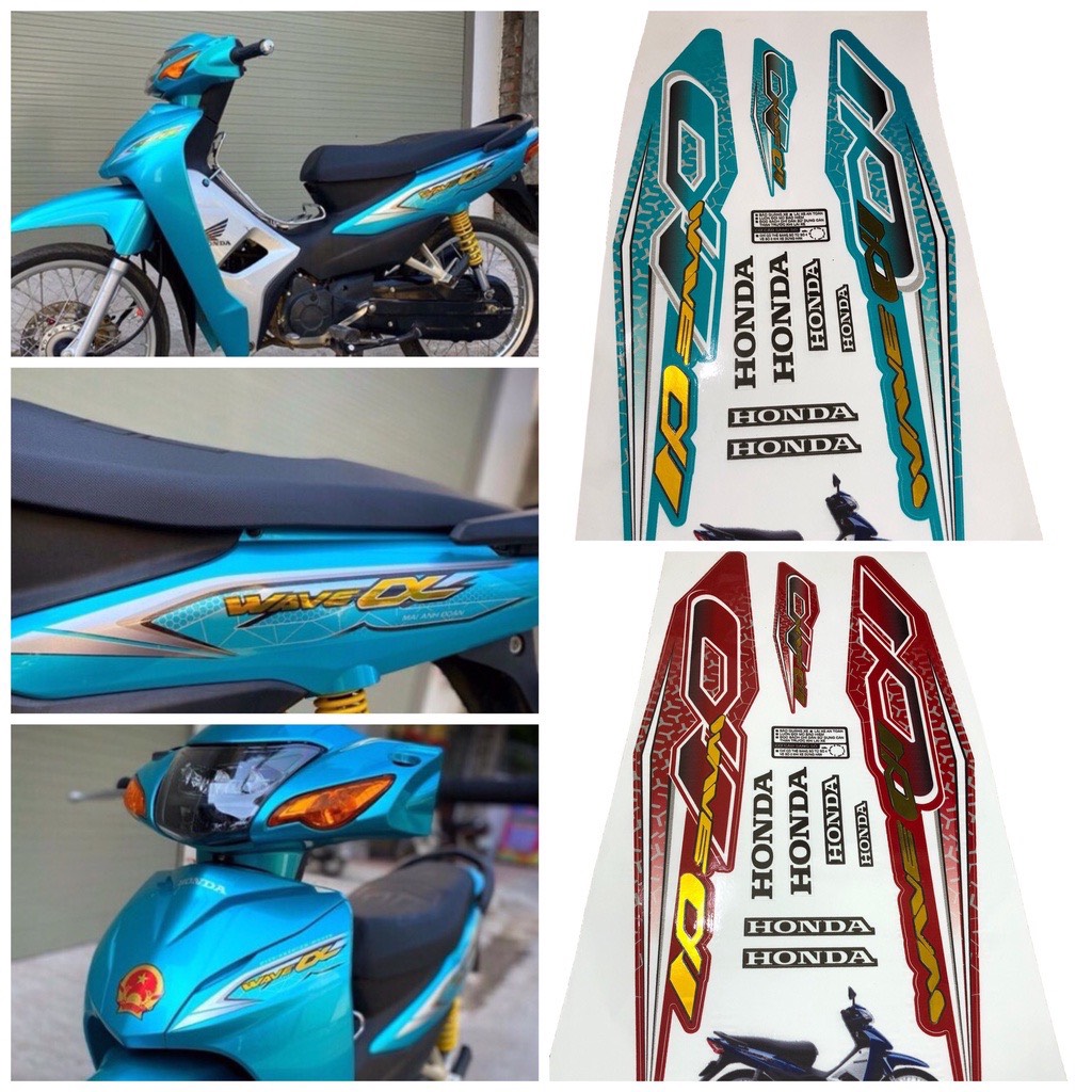 Tem Zin Wave Alpha ( GHÉP CROM ). Dán cho Wave 50cc-100cc-110cc - 3 Lớp