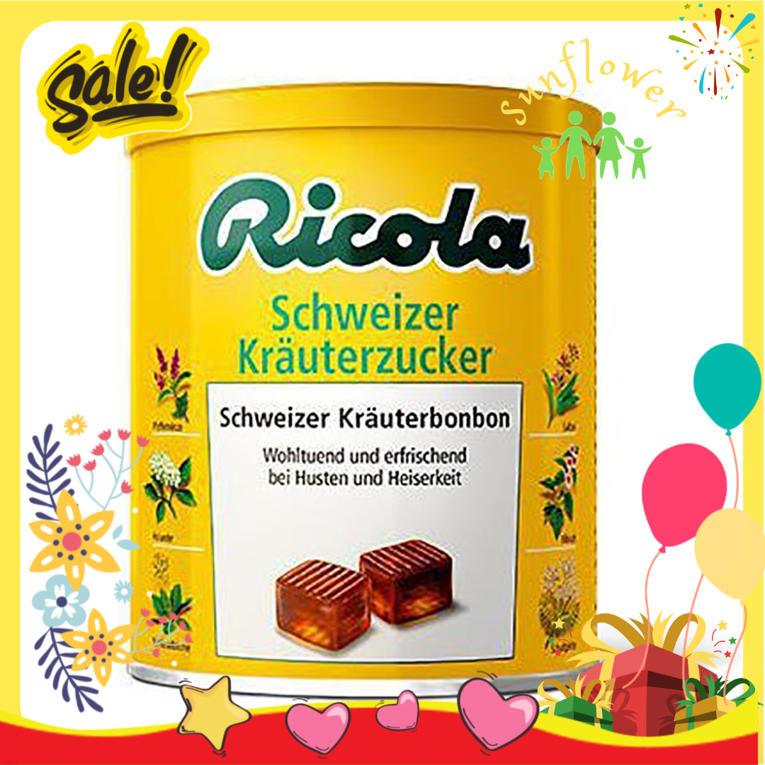 Kẹo ngậm ho thảo dược khàn giọng Ricola của Đức hộp 250g