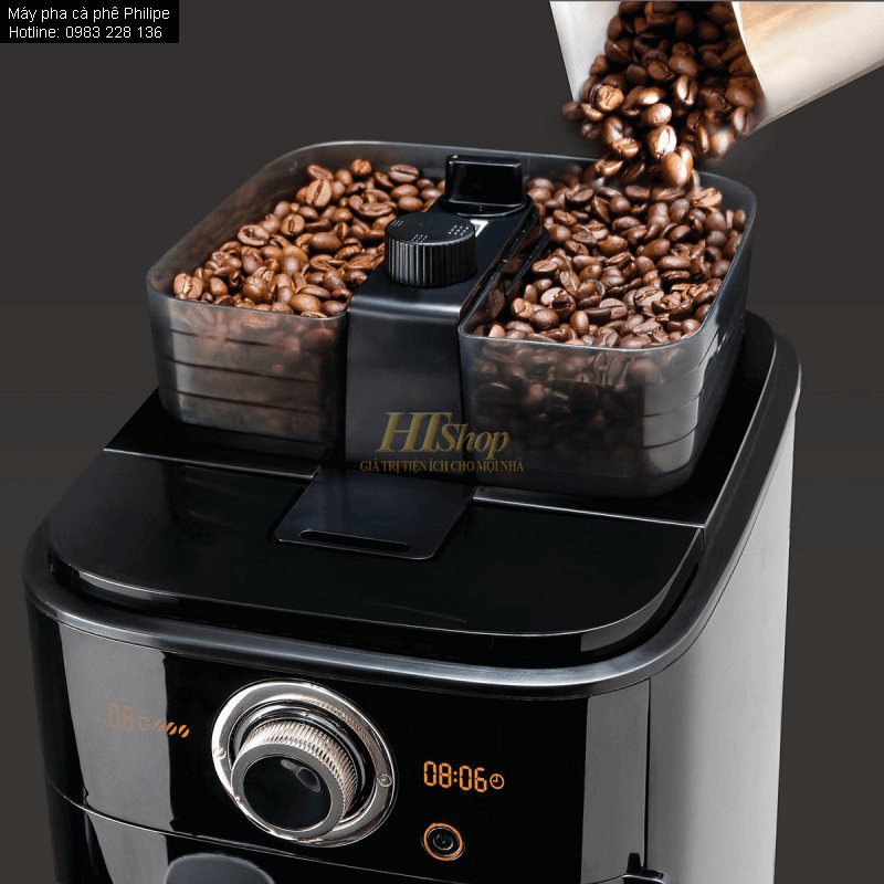 Máy Pha Cà Phê Tự Động Philips, Philips Coffee Maker, Máy Pha Café Tại Nhà, Máy Pha Espresso, Công Suất 1500W, Nhập Đức, Bảo Hành 12 Tháng