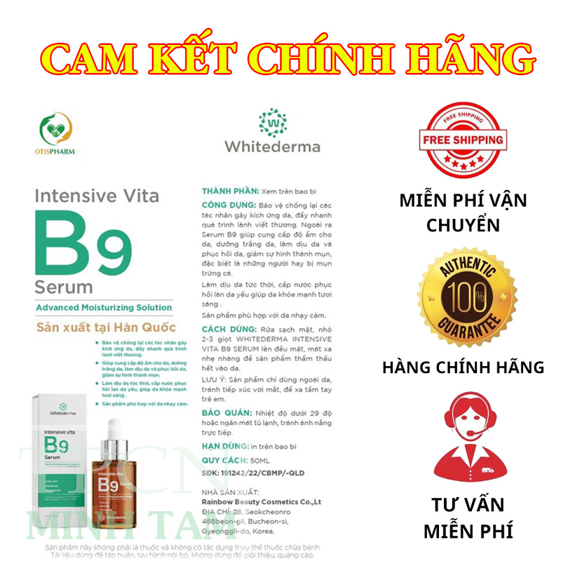 TINH CHẤT PHỤC HỒI CHO DA NHẠY CẢM SERUM B9 WHITEDERMA WHITEDERMA INTENSIVE VITA B9 SERUM 50ML