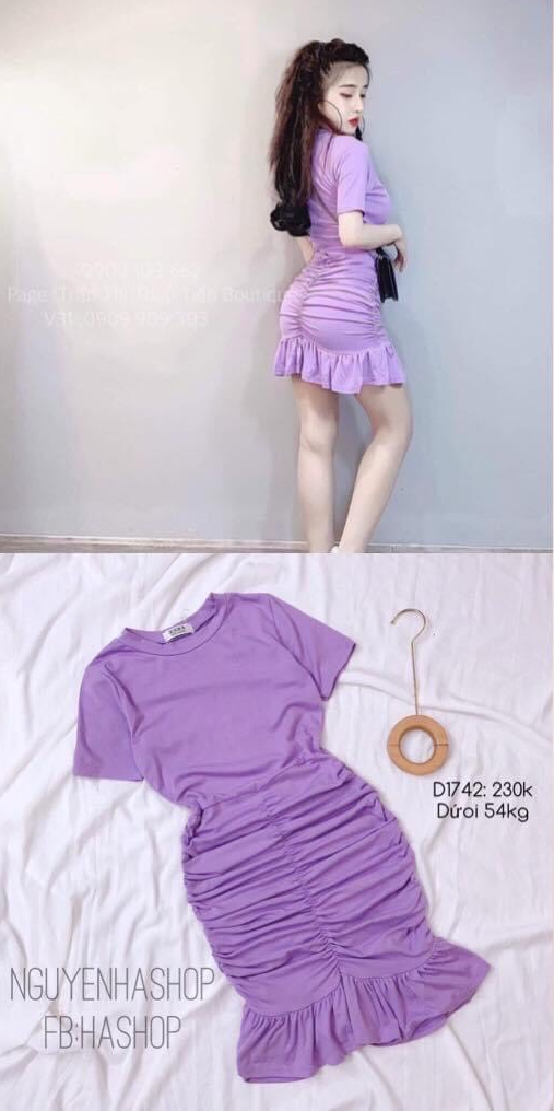Đầm Thun Cotton Nữ Đuôi Bèo Cực HOT