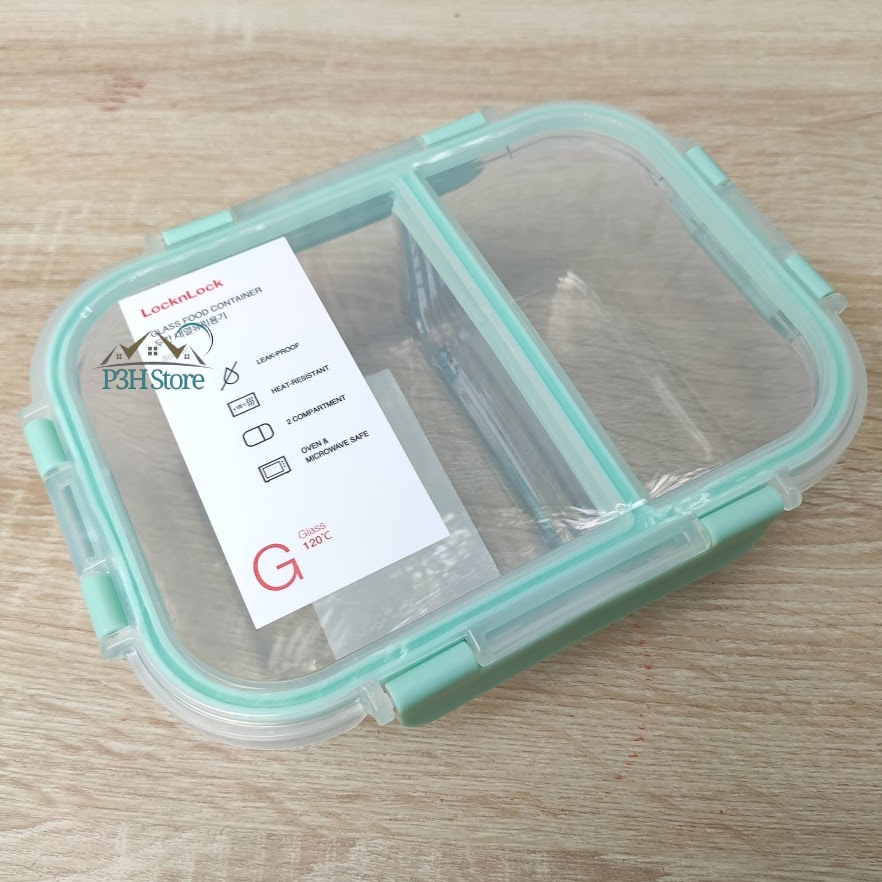 Hộp thủy tinh 2 ngăn Lock&Lock Glass Food Container dung tích 860ml LLG457