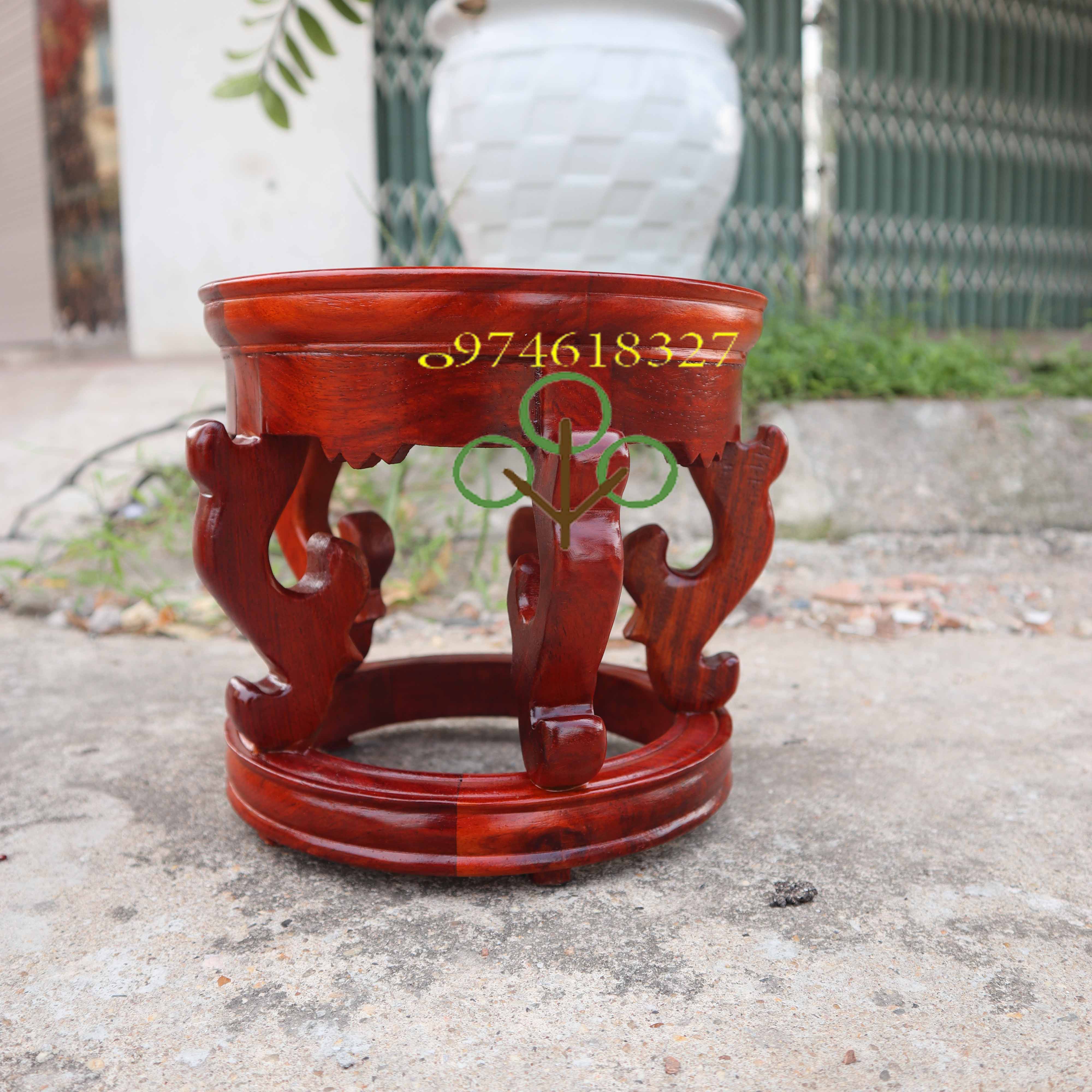 Đôn tròn khuyên bày đồ kê chậu cảnh gỗ hương cao 16,18,20,22,25,30cm