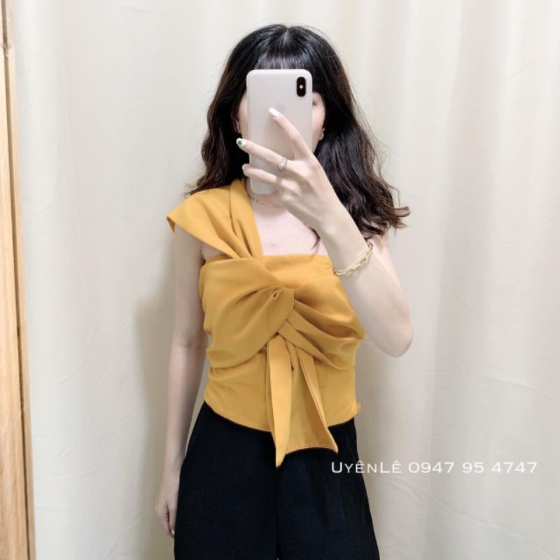 [HCM]ÁO NƠ LỆCH VAI SIÊU SANG CHẢNH