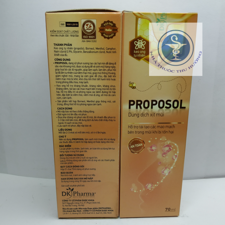 DUNG DỊCH XỊT RỬA MŨI KEO ONG PROPOSOL chai 70ml