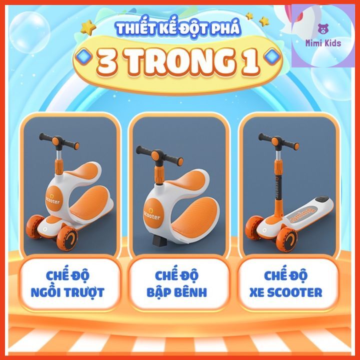 XE TRƯỢT Scooter 3 in 1 cho bé cao cấp