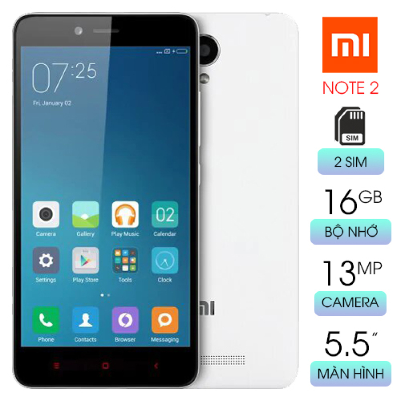 Điện thoại Xiaomi Redmi Note 2 - 2SIM - Rom 16GB - Đánh Game Ngon