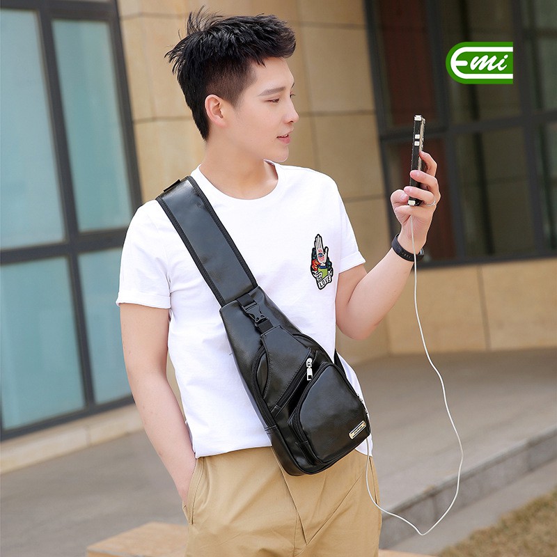 Túi Đeo Chéo Bằng Da Cao Cấp EMI BE90 3