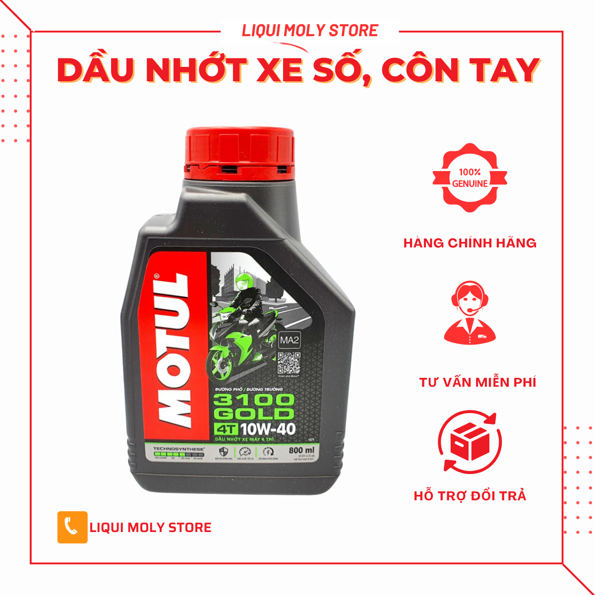 Nhớt xe số cao cấp MOTUL 3100 GOLD