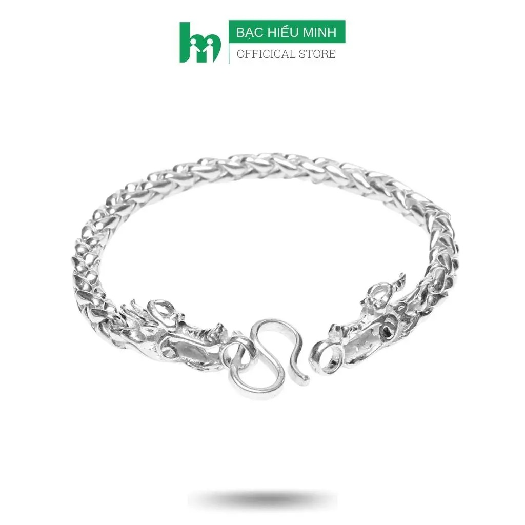 Lắc tay nam bạc hiểu minh ltn013 hình đầu rồng bảo hành vĩnh viễn
