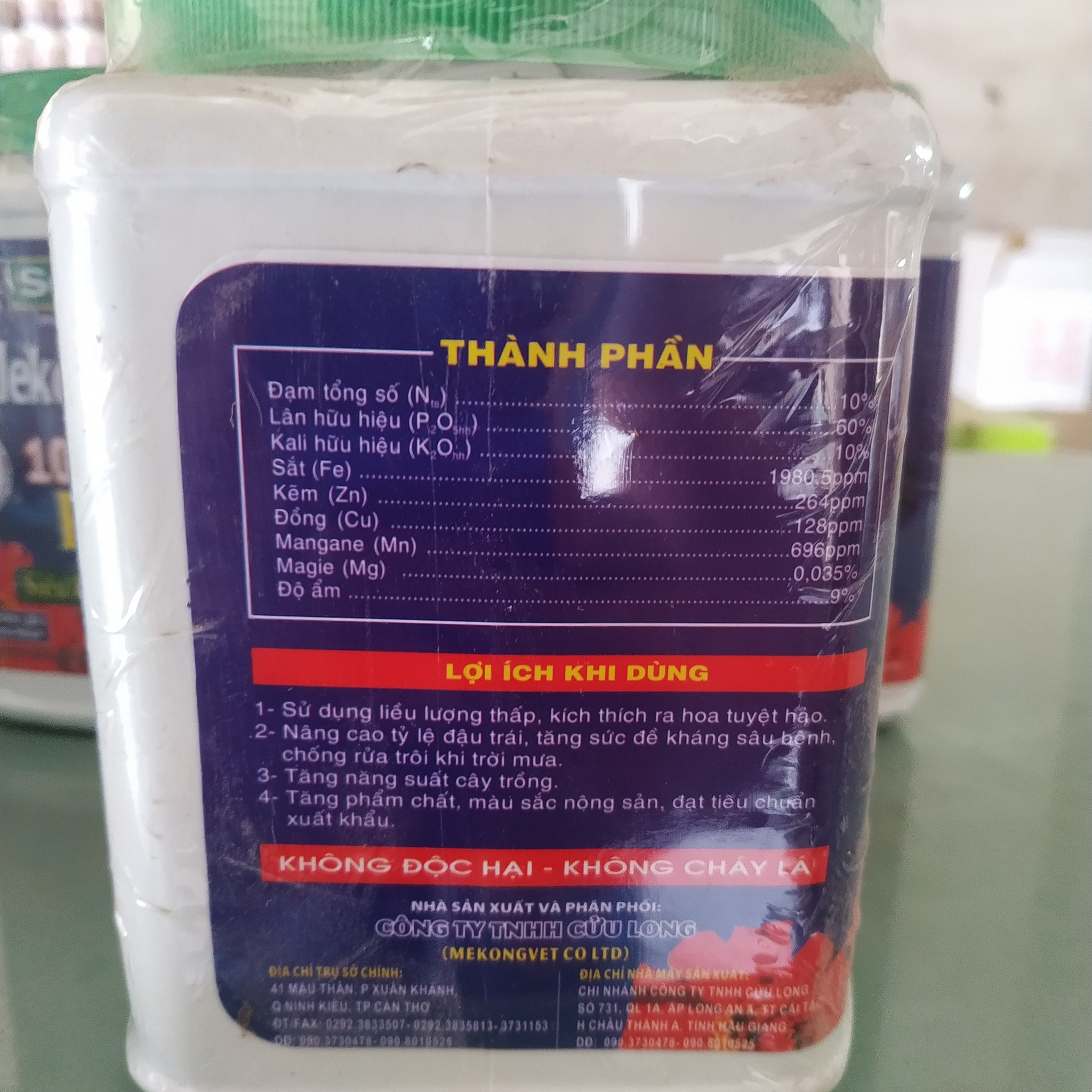 Phân bón NPK 10.60.10 TE 500gr
