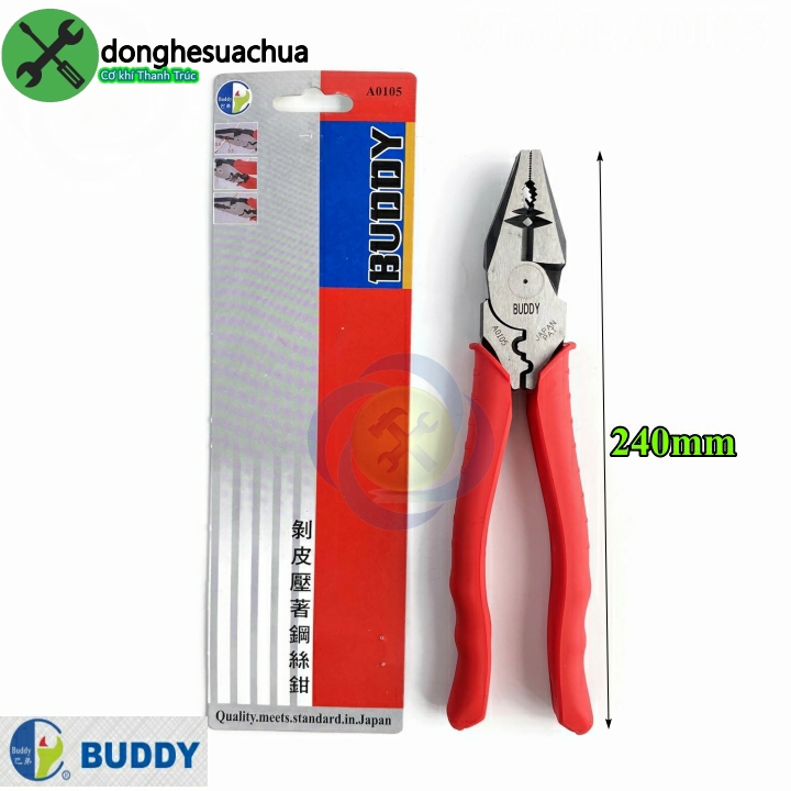 [HCM]Kềm điện BUDDY A0105 cắt  tuốt  bấm cos (ĐÀI LOAN)