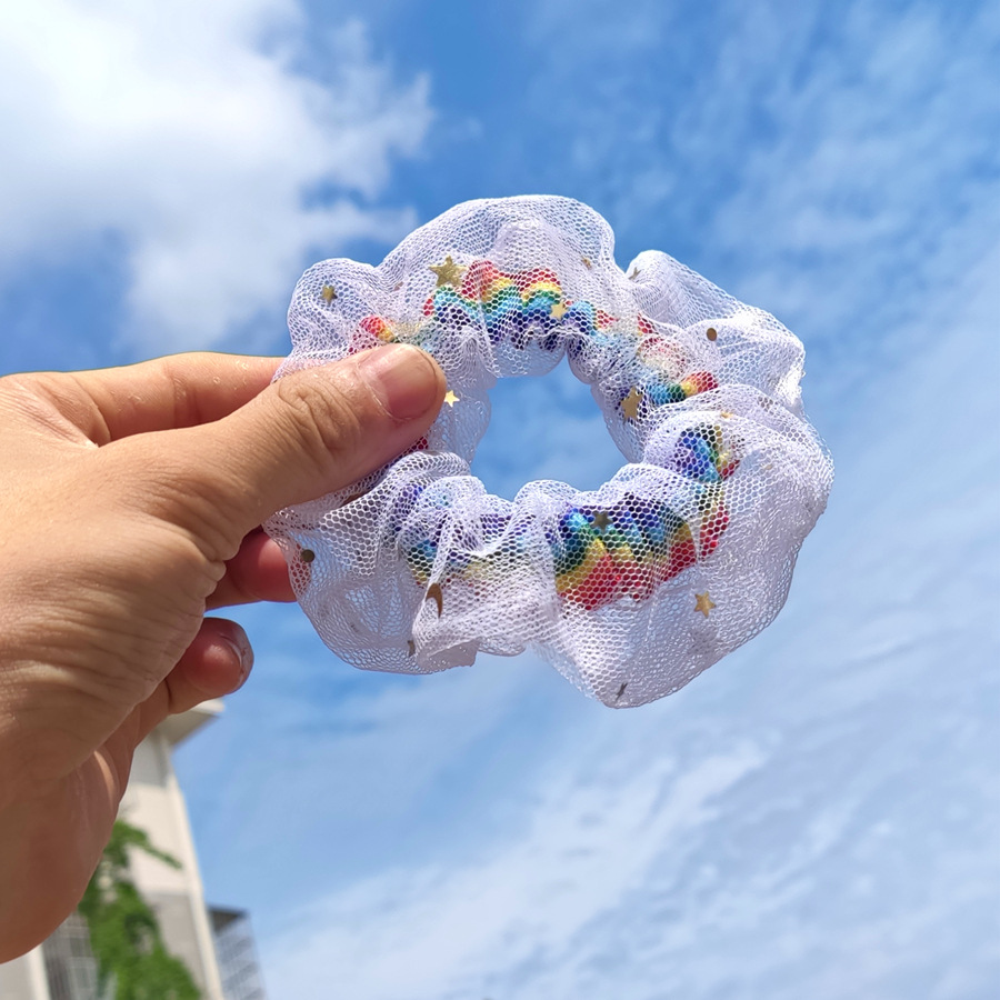 Cột (Buộc) tóc Scrunchies Cầu Vồng