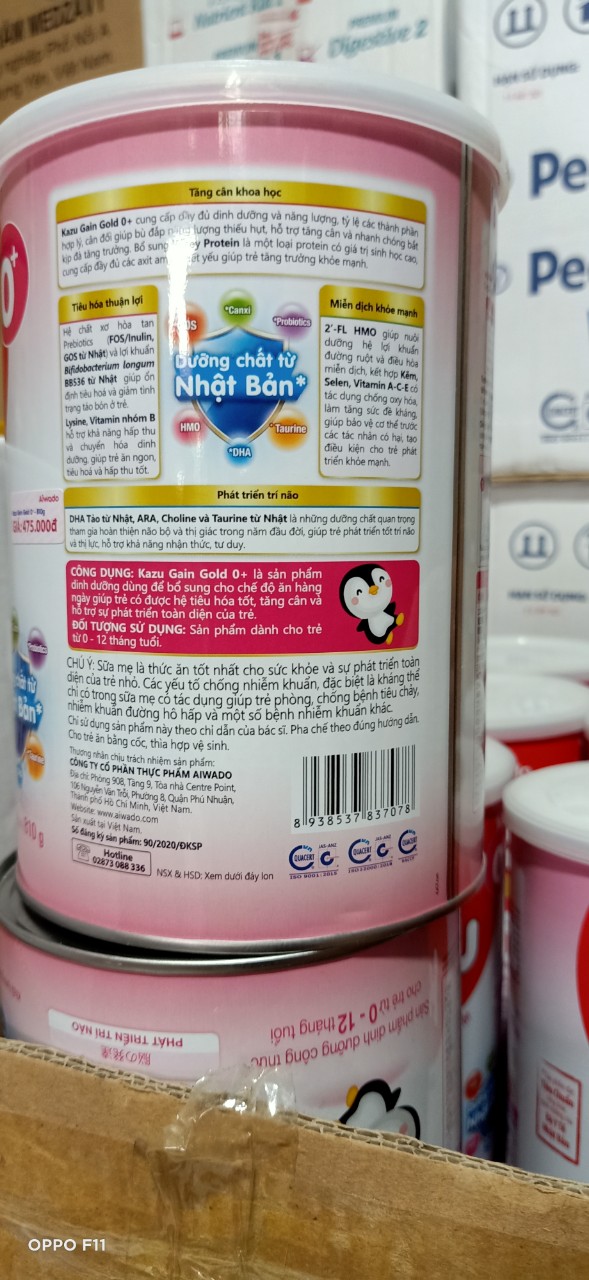 sữa bột KAZU 0+ GAIN GOLD 900G