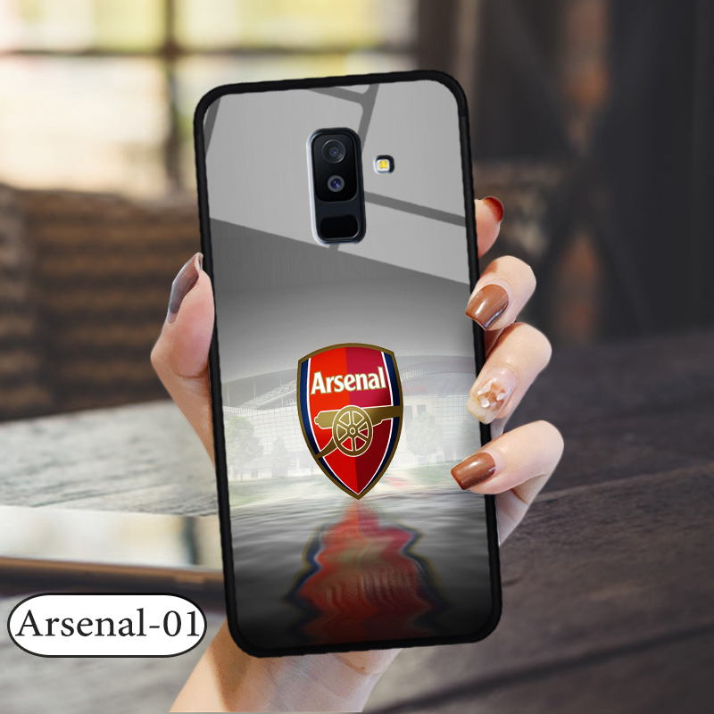 Ốp lưng kính 3D Samsung J8 hình đội bóng