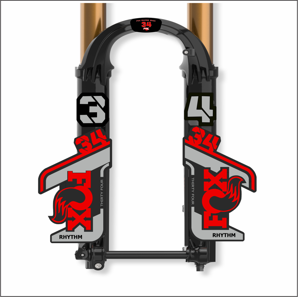 Tem decal dán phuộc xe đạp FOX Rhythm 34 2021