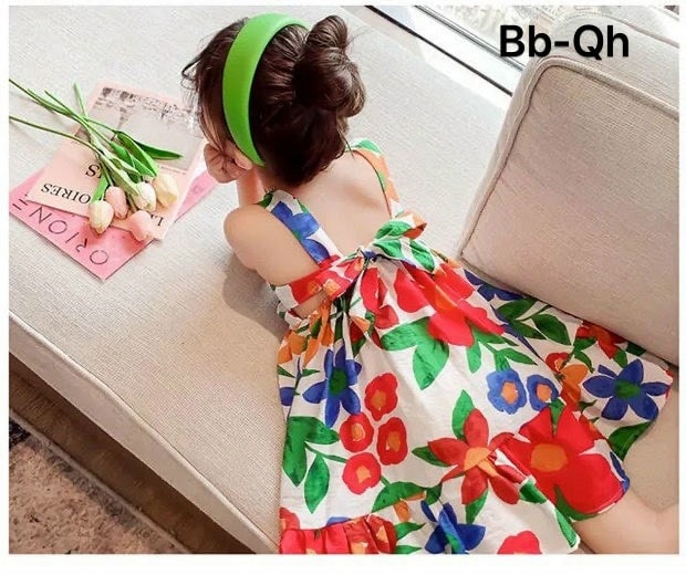 [SIZE NHÍ+ĐẠI] ĐẦM 2 DÂY BÔNG HOA SIÊU XINH
