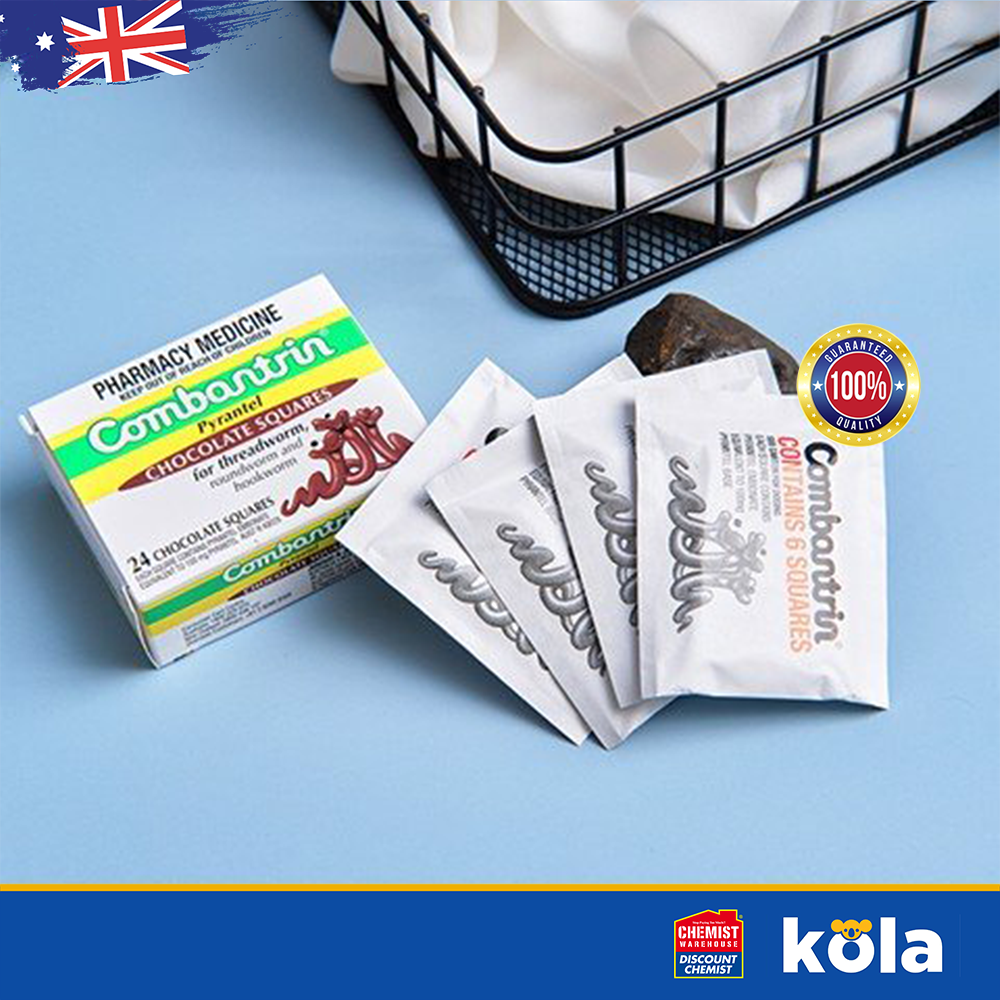 Socola tẩy giun cho bé Combantrin Chocolate Squares 24 miếng (LZD2)