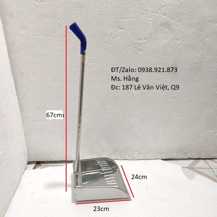 [HCM]Ky HỐT RÁC NHỎ CÁN XOẮN INOX D23*R24*C67 - Mã: KHR01-IX -