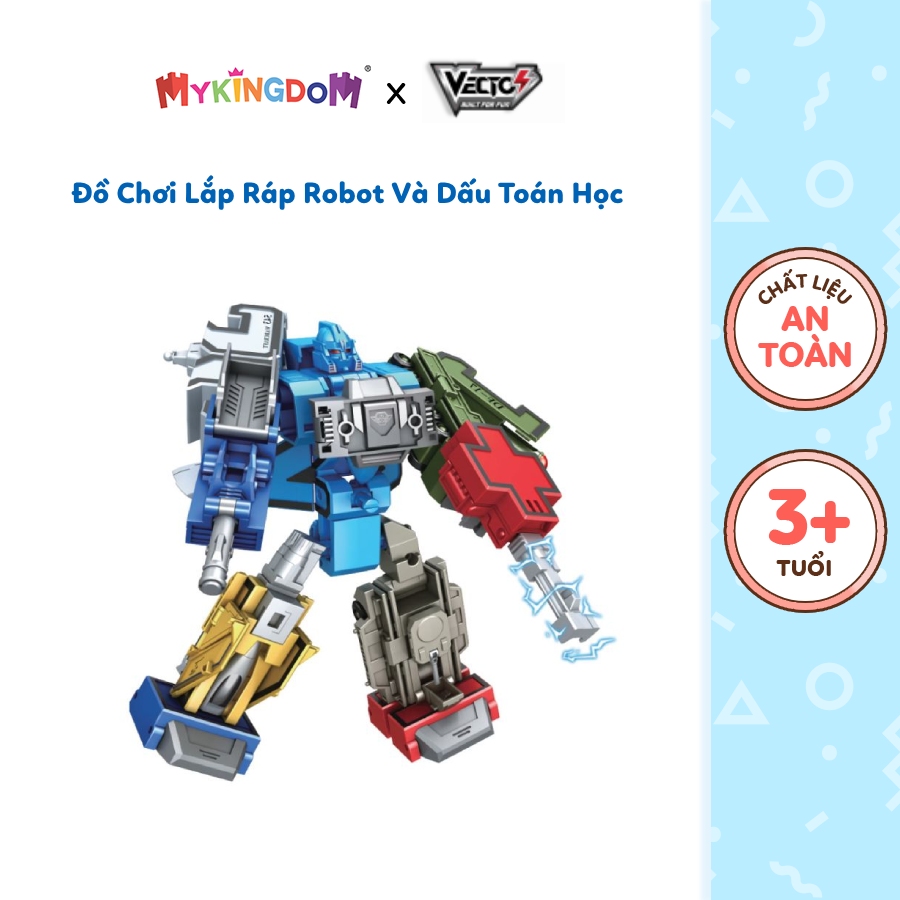 Đồ chơi vecto lắp ráp robot số từ 0 đến 4 và dấu toán học vt8191