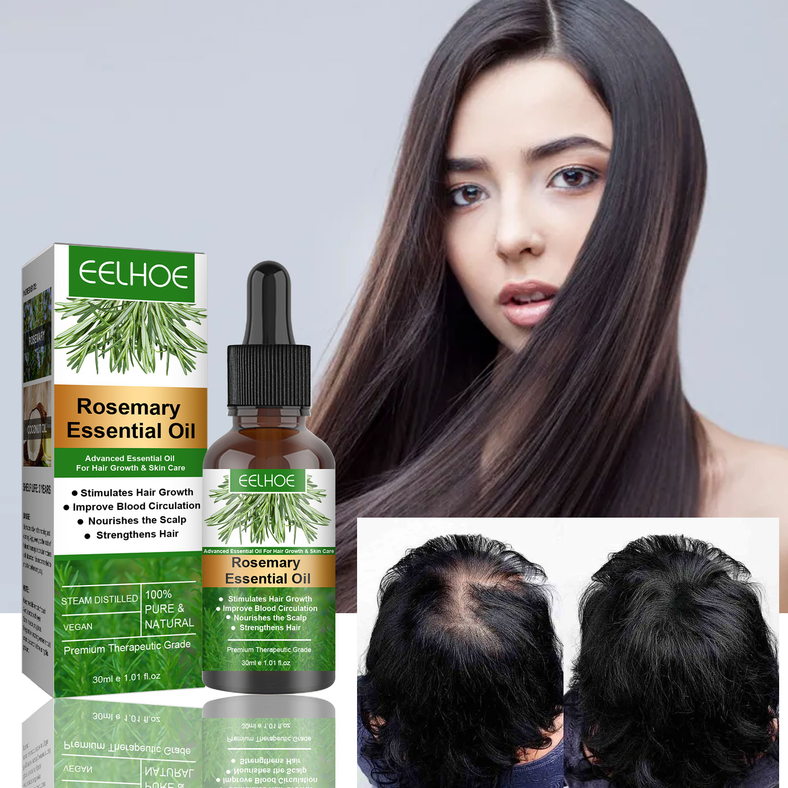 EELHOE Tinh Dầu Xịt Mọc Tóc 30ML Tinh Dầu Dưỡng Tóc Chống Rụng Mọc Tóc