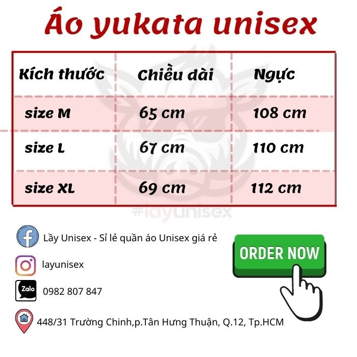 [HCM]Áo yukata kimono nam nữ - Lay Unisex