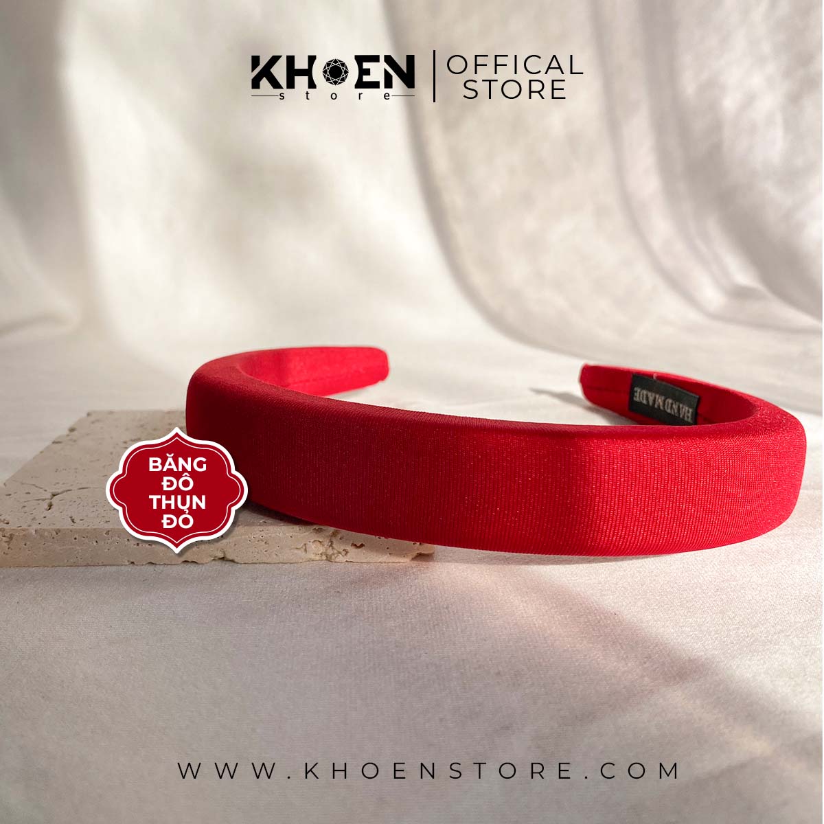 Cài tóc - Băng đô thun đỏ - Khoen Store