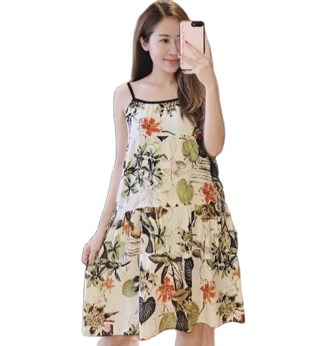 váy bầu lanh dáng suông