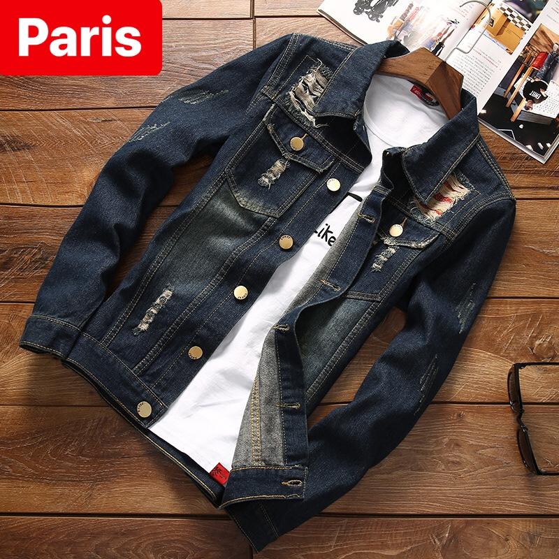 ÁO KHOÁC JEAN NAM CHẤT BÒ XANH ĐEN WASH VẢI ĐỎ THU ĐÔNG HOT TREND HÀN QUỐC MỚI CAO CẤP PR-03 - PARIS FASHION