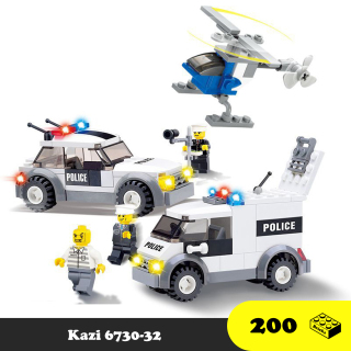 Đồ chơi lắp ráp Xe cảnh sát thành phố 6730-31, Kazi Police Car Mini City thumbnail
