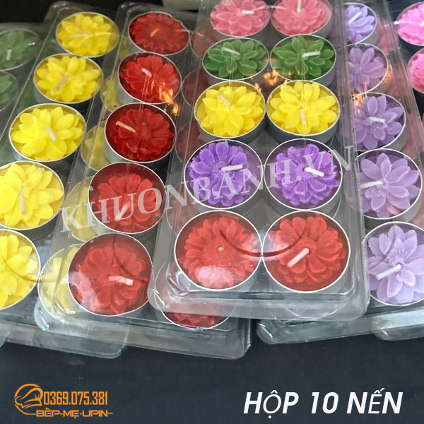 Nến bơ Organic – Nến hoa nổi hộp 10 viên cháy đến 4h