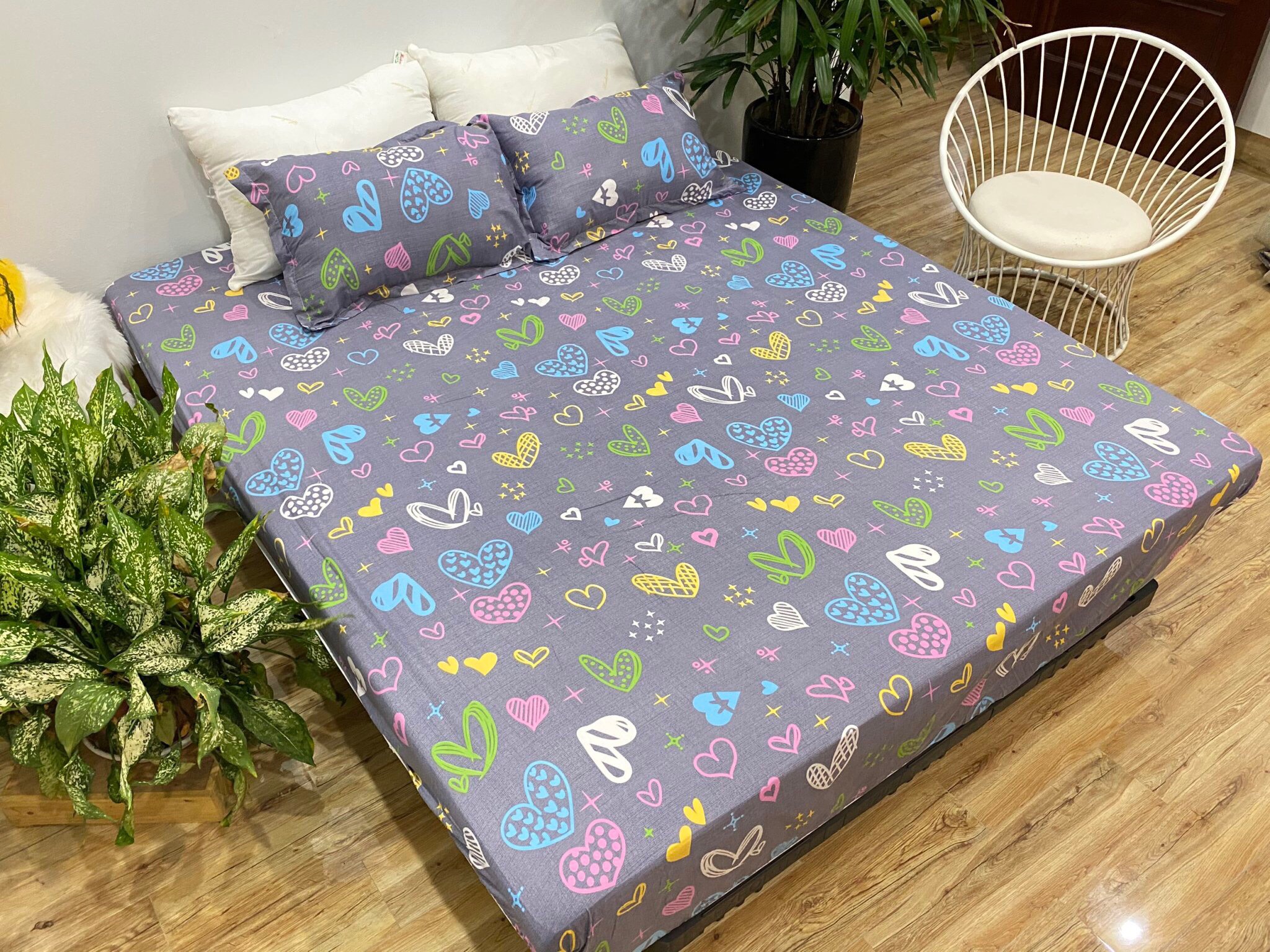 Set Ga Gối Mẫu Họa Tiết Tim P42