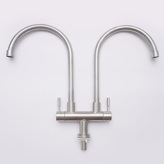[HCM]Vòì rửa chén đôivòi rửa bát đôi INOX 304 Mờ