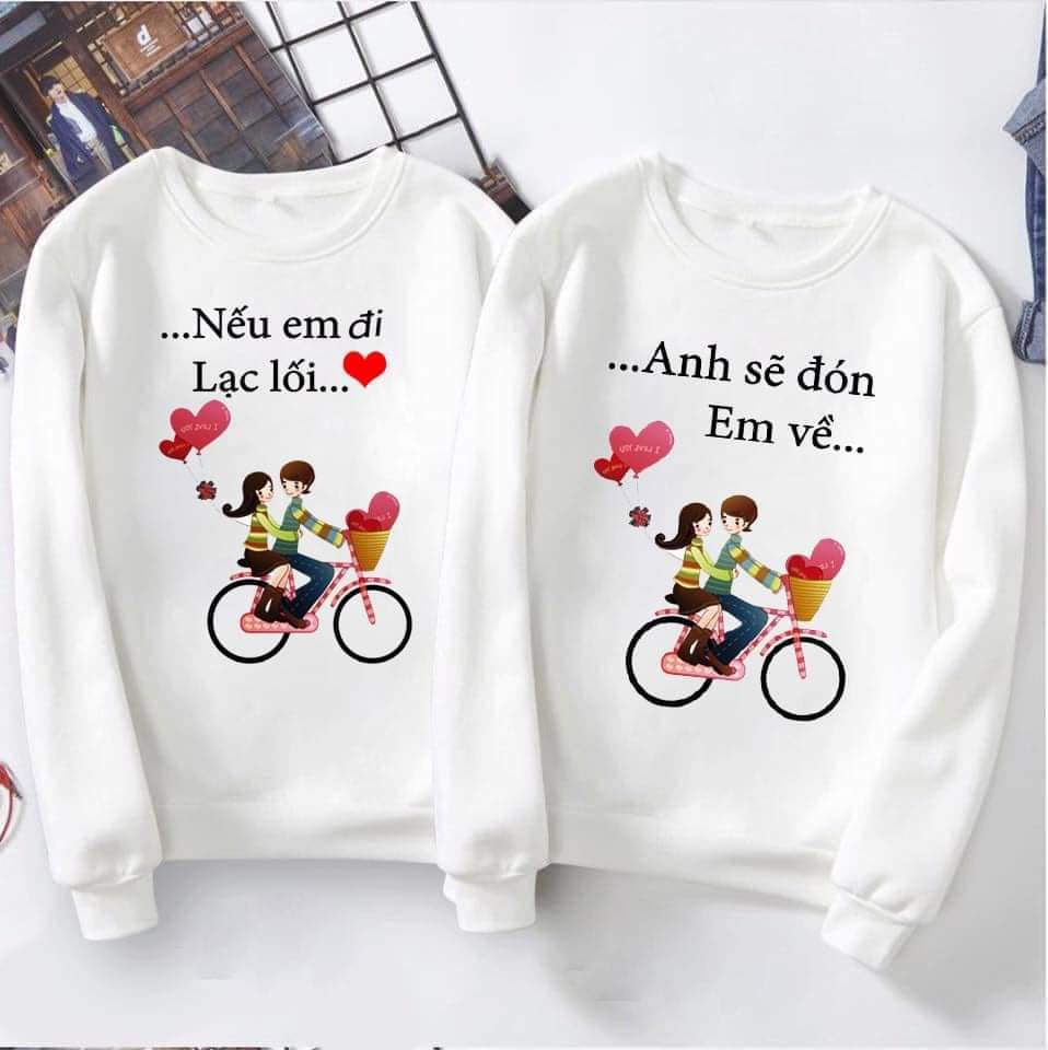 [FREESHIP] ÁO SWEATER ĐÔI IN HÌNH CUTE