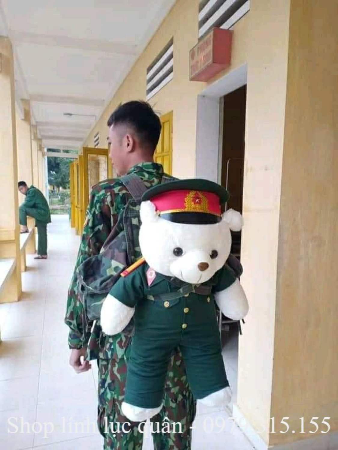 QUÀ TẶNG LÍNH - gấᴜ BÔNG MŨ ĐỎ 90cm