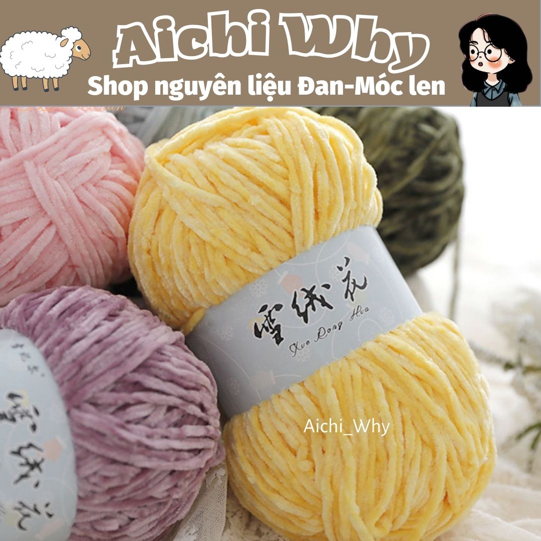 Len nhung chenille 3mm ( loại 1)- Len nhung mềm
