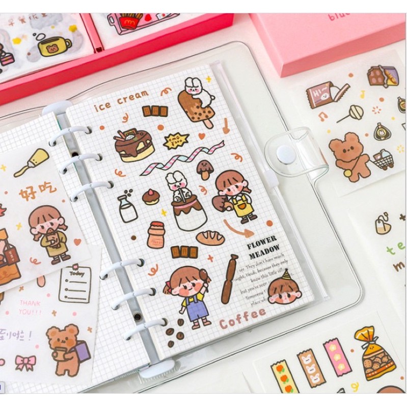 [ATKSHOP] Combo 100 sticker Washi cô gái
