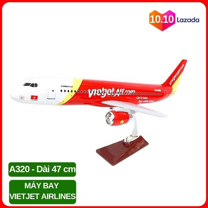 VIETJET AIRLINES A320 - ( 47cm) MÔ HÌNH MÁY BAYI Chất liệu hợp kim sáng sơn tĩnh điện - máy bay - UNINSHOP