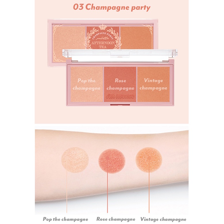 (HSD 8/2026) Bảng má hồng I'm Meme I'm Afternoon Tea Blusher Palette, I'm Afternoon Tea Contour Palette