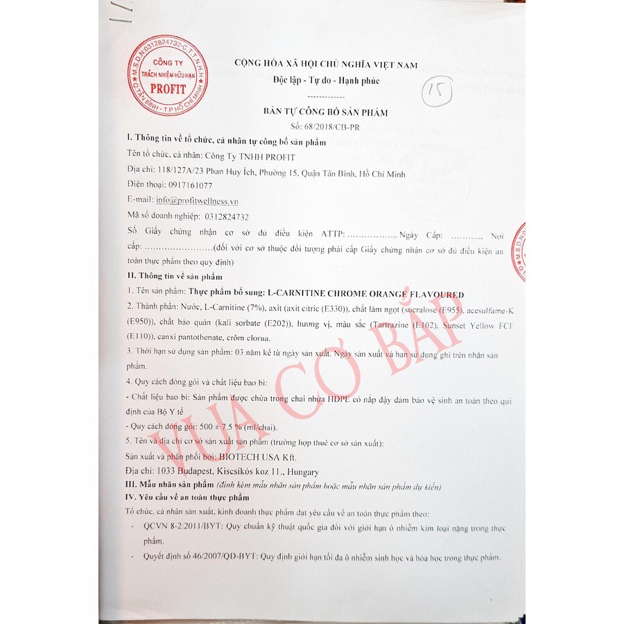 Thực Phẩm Bổ Sung Đốt Mỡ L-CARNITINE + CHROME BiotechUSA