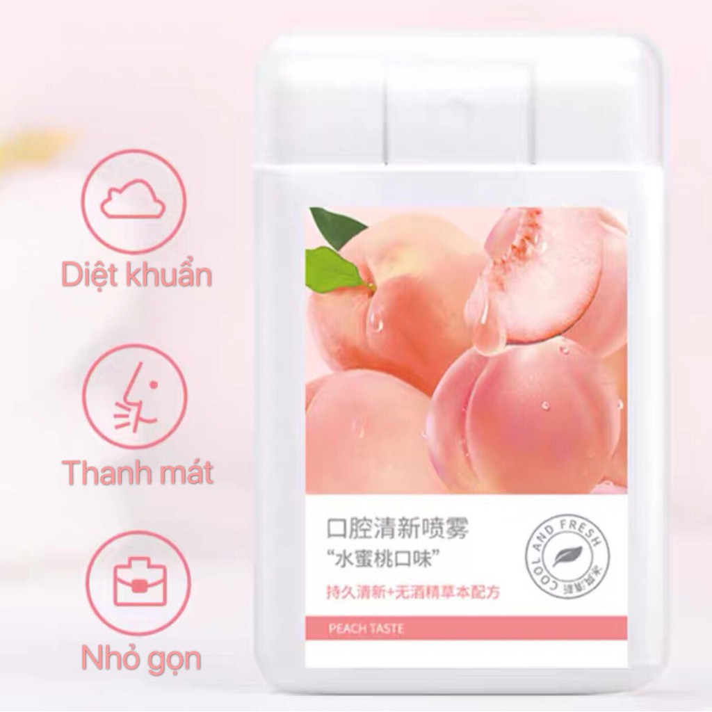 (Có Quà) Xịt Thơm Miệng Bỏ Túi Vị Đào HEYXI