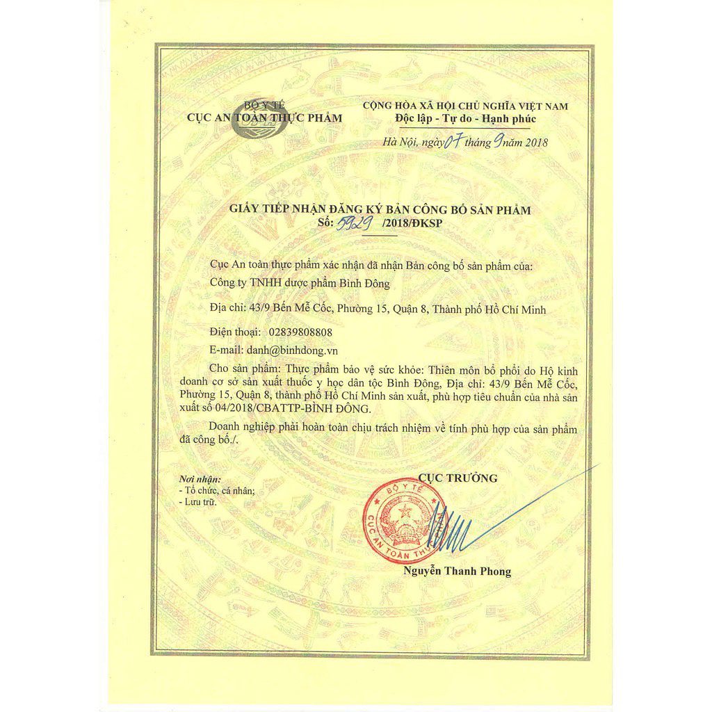 [HCM]Thiên Môn Bổ Phổi Bình Đông Chai Em Bé