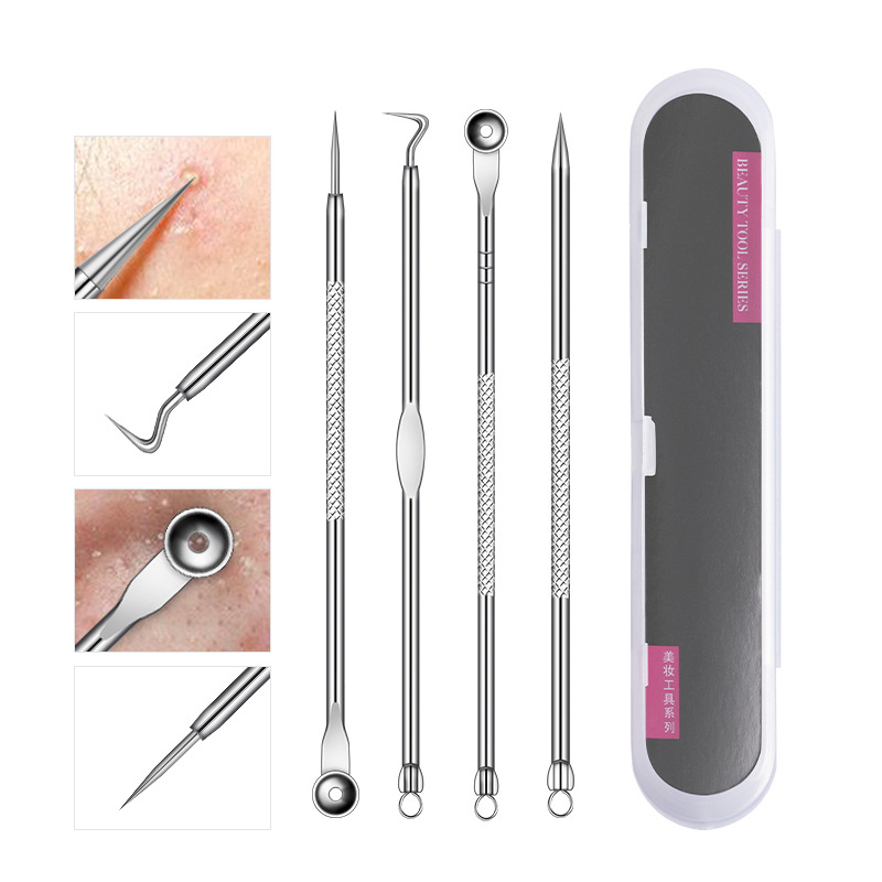 Bộ 4 Que Nặn Mụn Trứng Cá, Mụn Đầu Đen Chăm Sóc Cá Nhân (Full Box)
