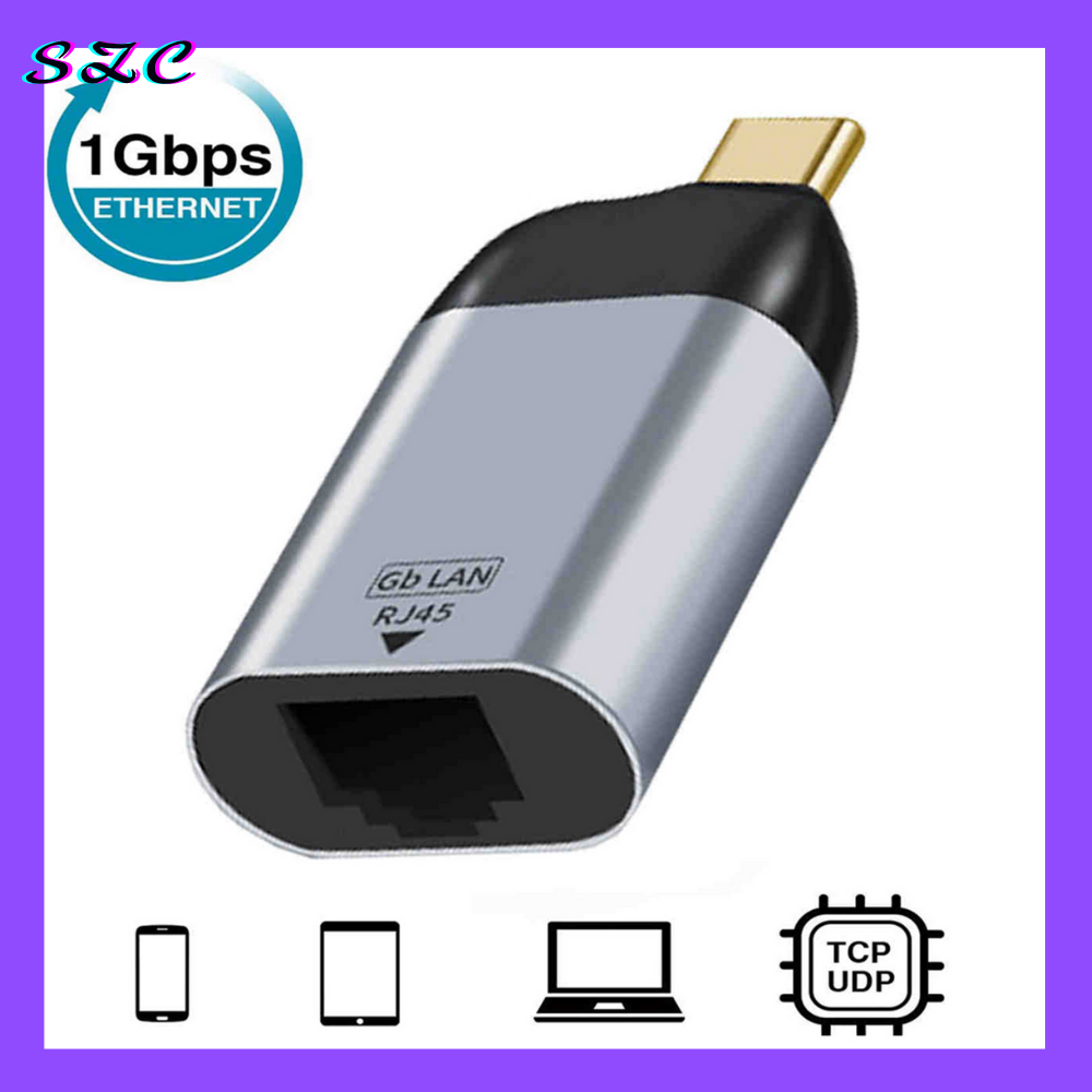 SZC Compatible USB Type C to Gigabit Ethernet Converter Adapter for Thunderbolt 3