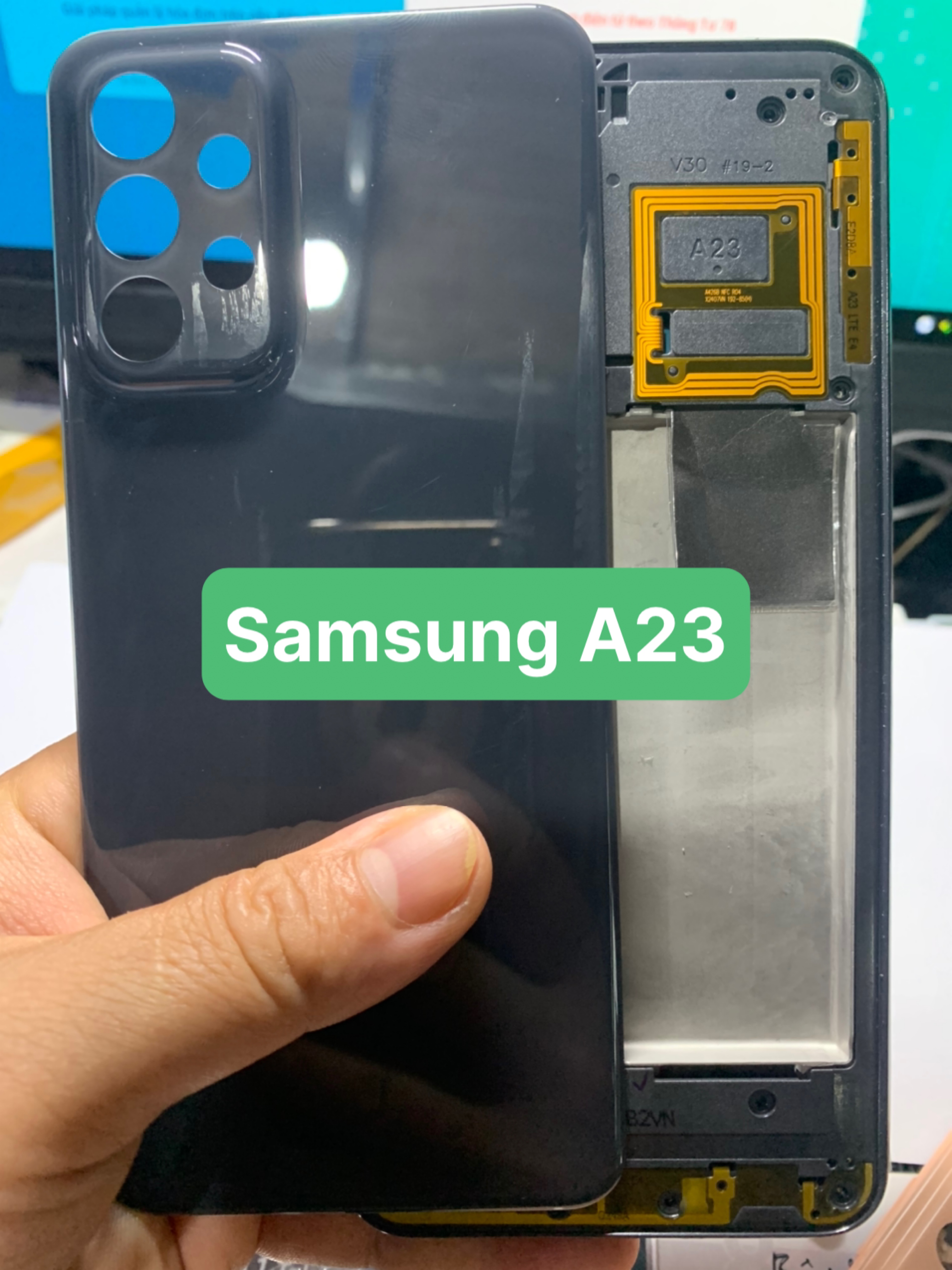 Bộ vỏ Samsung A23 hàng zin