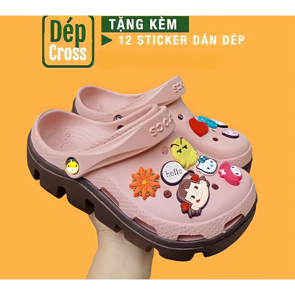 Giày dép cross cho bé hong de nau depcr88ui1 tặng thêm 6 jibitz cross