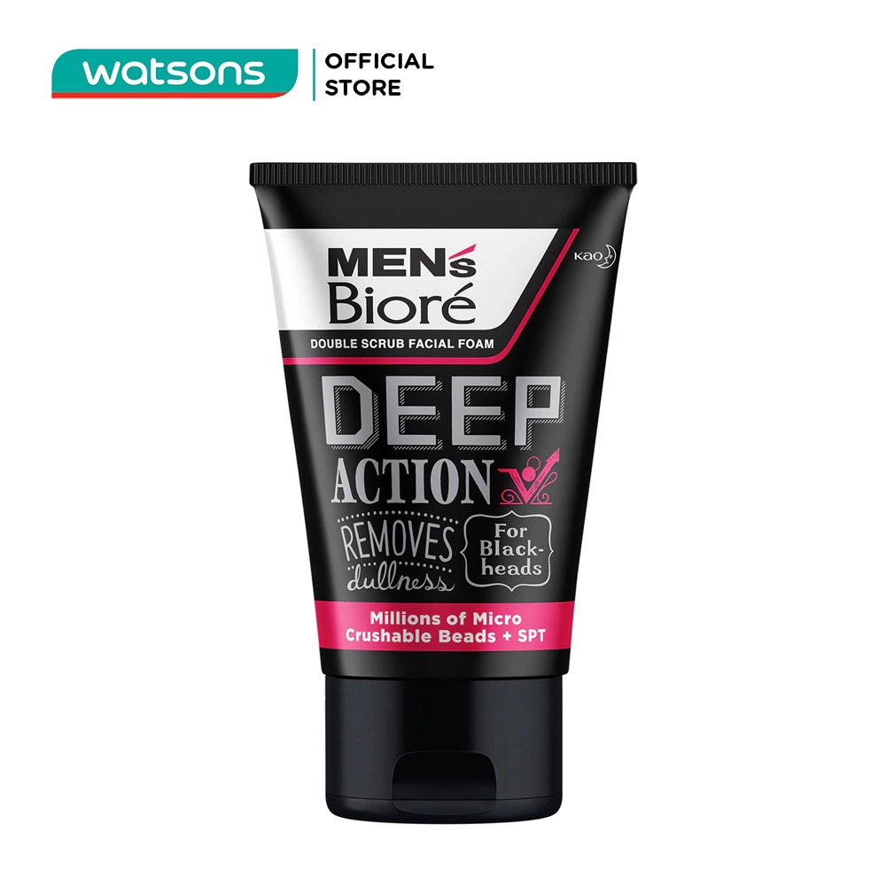 Sữa Rửa Mặt MEN's Bioré Facial Foam Deep Action Sạch Sâu 100g