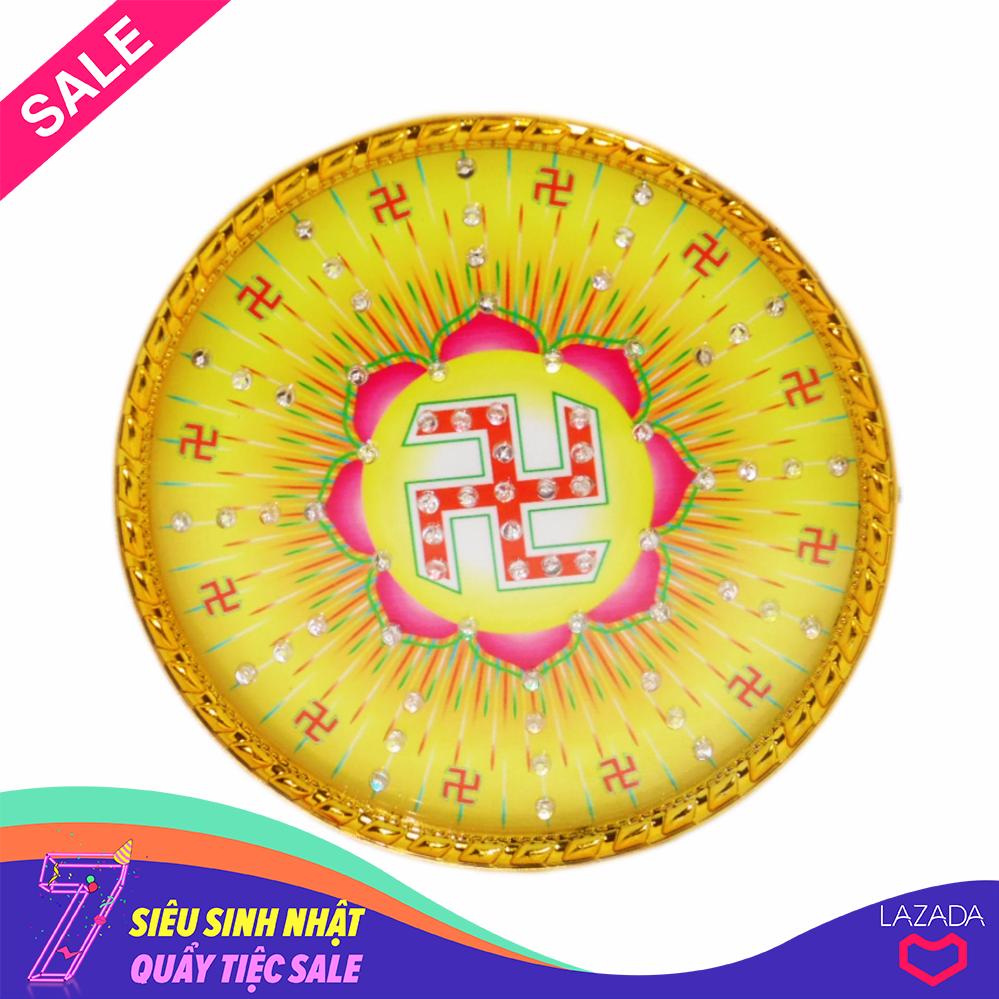 [NTT] Đèn LED Hào Quang Trang Trí Bàn Thờ Chữ Vạn CV-18 18cm (Vàng)