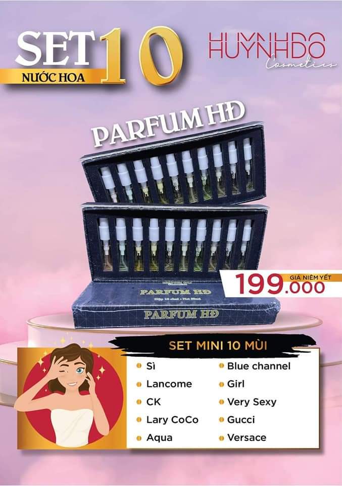 Set 10 Lọ Nước Hoa Huỳnh Đỗ Mini
